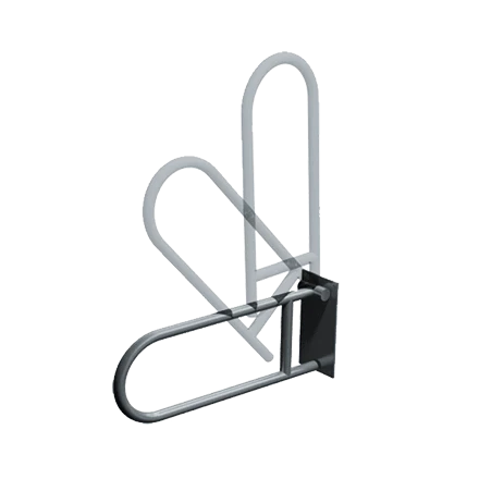Exposed Flange (1 1/4inch O.D) Smooth - Swing Up Grab Bar, 3413