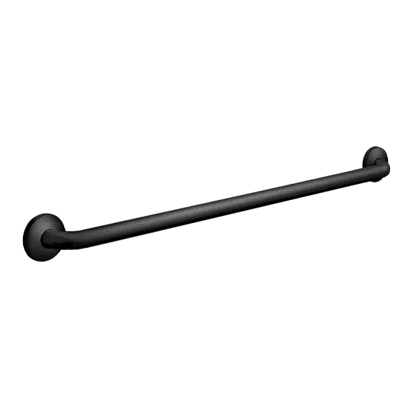 Matte Black Snap Flange (1-1/2" O.D) Textured -  Straight Grab Bar, 42"