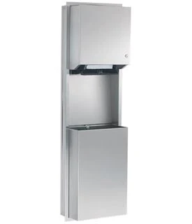 Recessed Towel Dispenser and Waste Receptacle Combination, 2-gal.