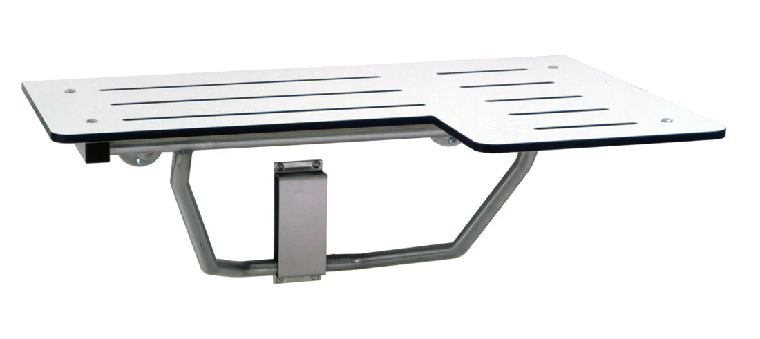 Reversible Hand Folding Shower Seat ADA, Ivory Phenolic