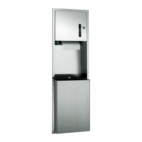 Traditional - Paper Towel Dispenser & Waste Receptacle - Roll - 18 gal. - Recess