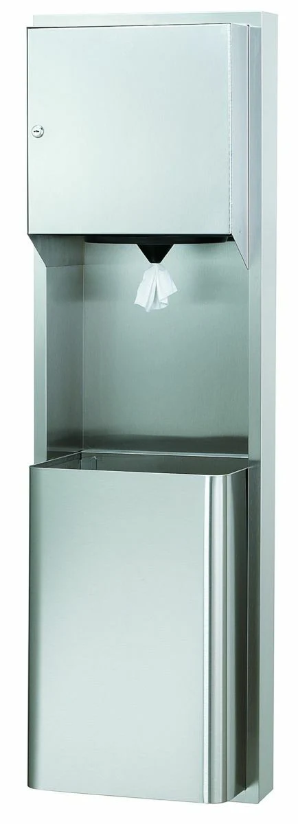 Semi-Recessed, Center-pull 12 Gal. Cap., Towel Dispenser/ Waste Receptacle, 236-
