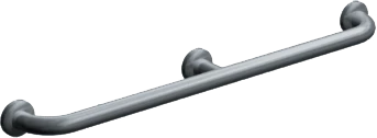 Snap Flange (1 1/2inch O.D) Peened -  Straight Grab Bar w/ Intermediate Support,