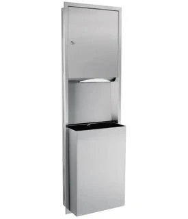 Surface-Mounted Towel Dispenser and Waste Receptacle Combination