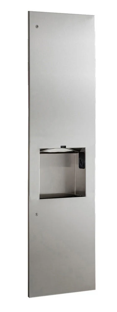Towel Dispenser, Hand Dryer & Waste, Recessed 8-inch, 115V